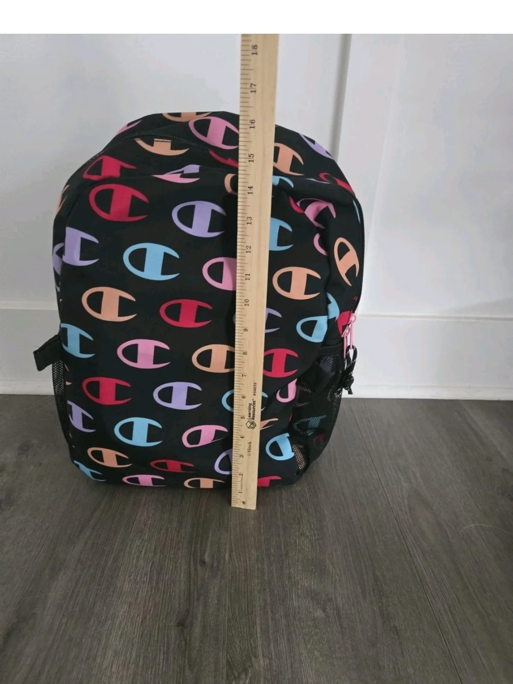 Champion 16” Backpack Black cript Logos,Laptop Sleeve,Padded Straps,Unisex EUC